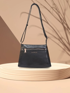 Caprese Gigi Medium Black Sling Bag