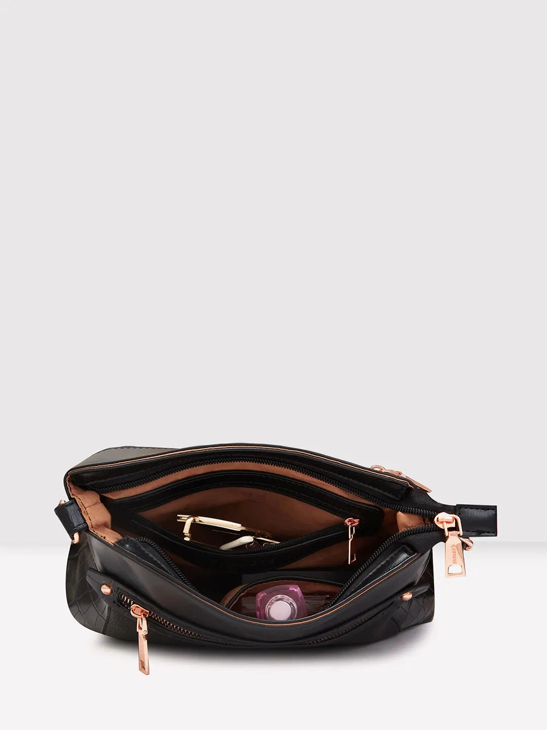 Caprese Gigi Medium Black Sling Bag