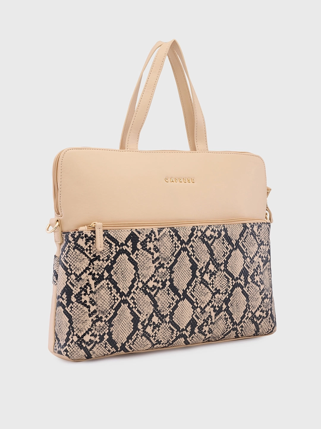 Caprese Gypsy Large Beige Laptop Bag