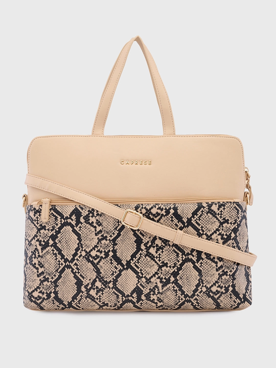 Caprese Gypsy Large Beige Laptop Bag