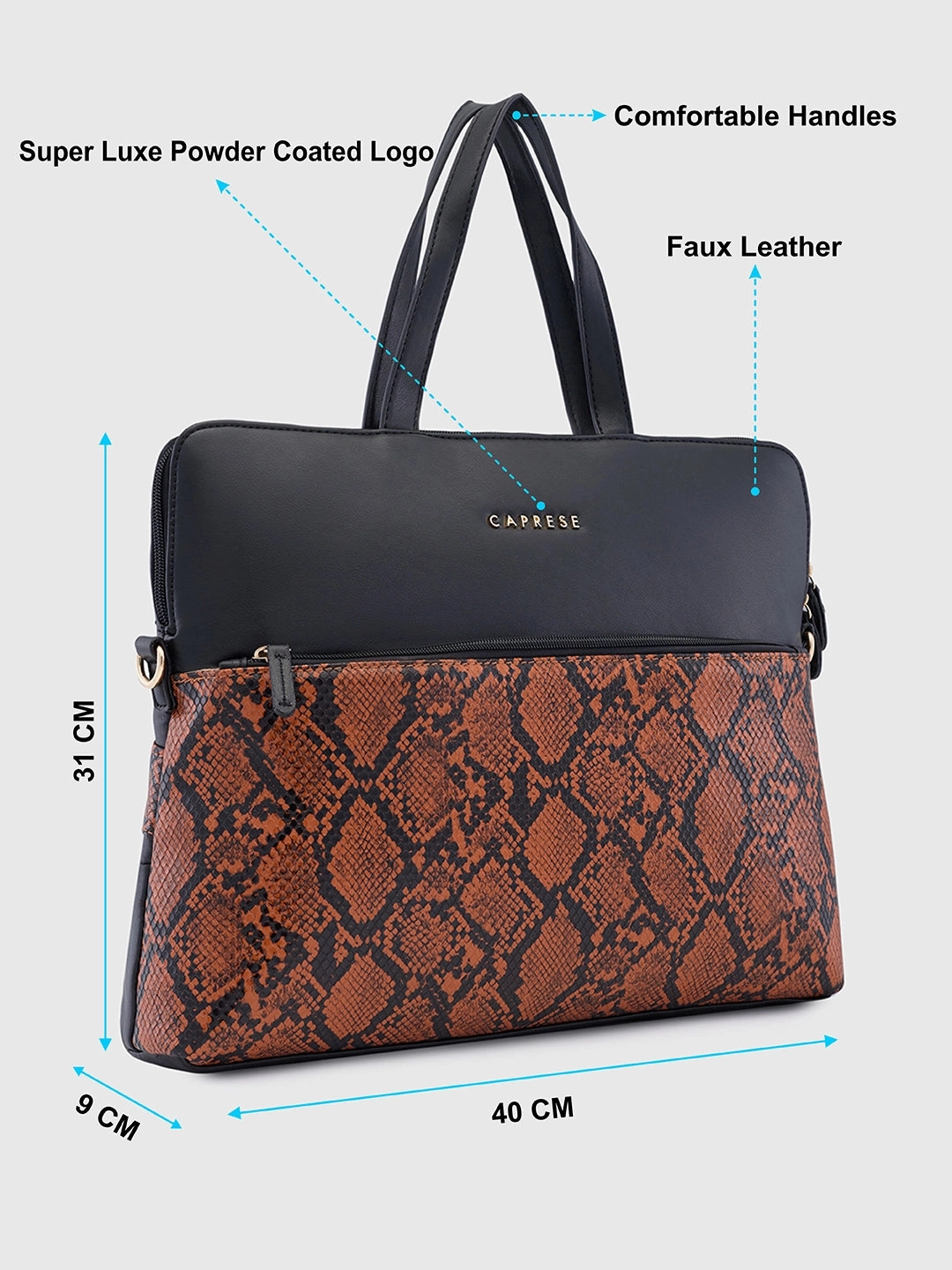 Caprese Gypsy Large Black Laptop Bag