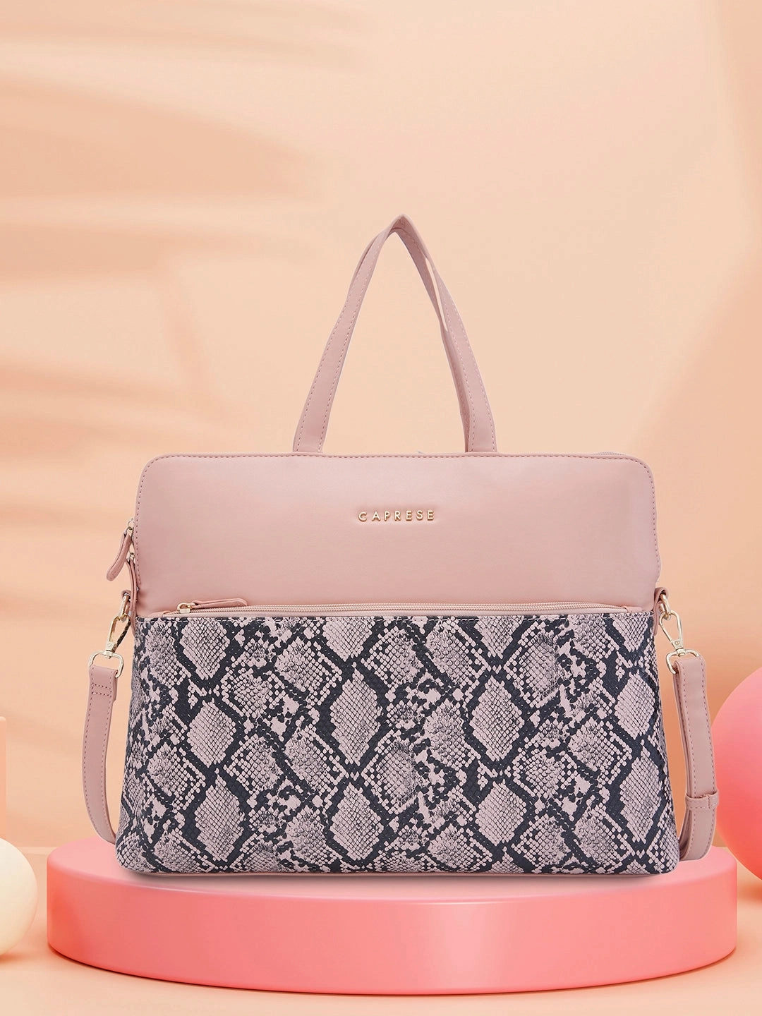 Caprese Gypsy Large Light Pink Laptop Bag