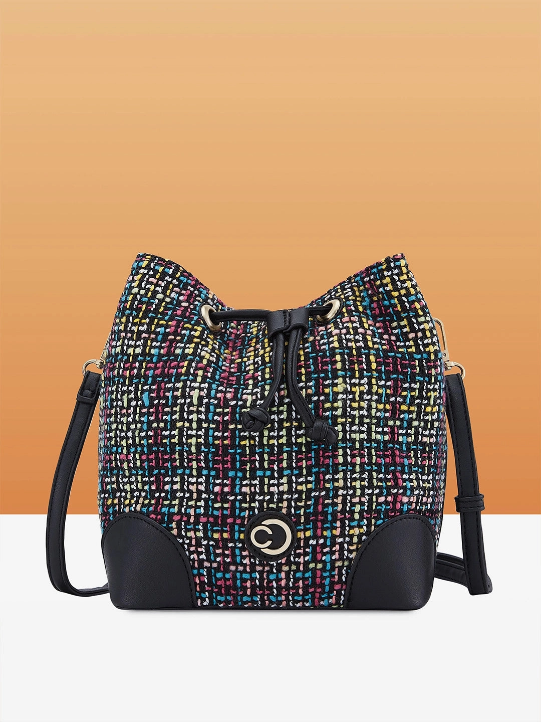 Caprese Harmonee Medium Black Sling Bag