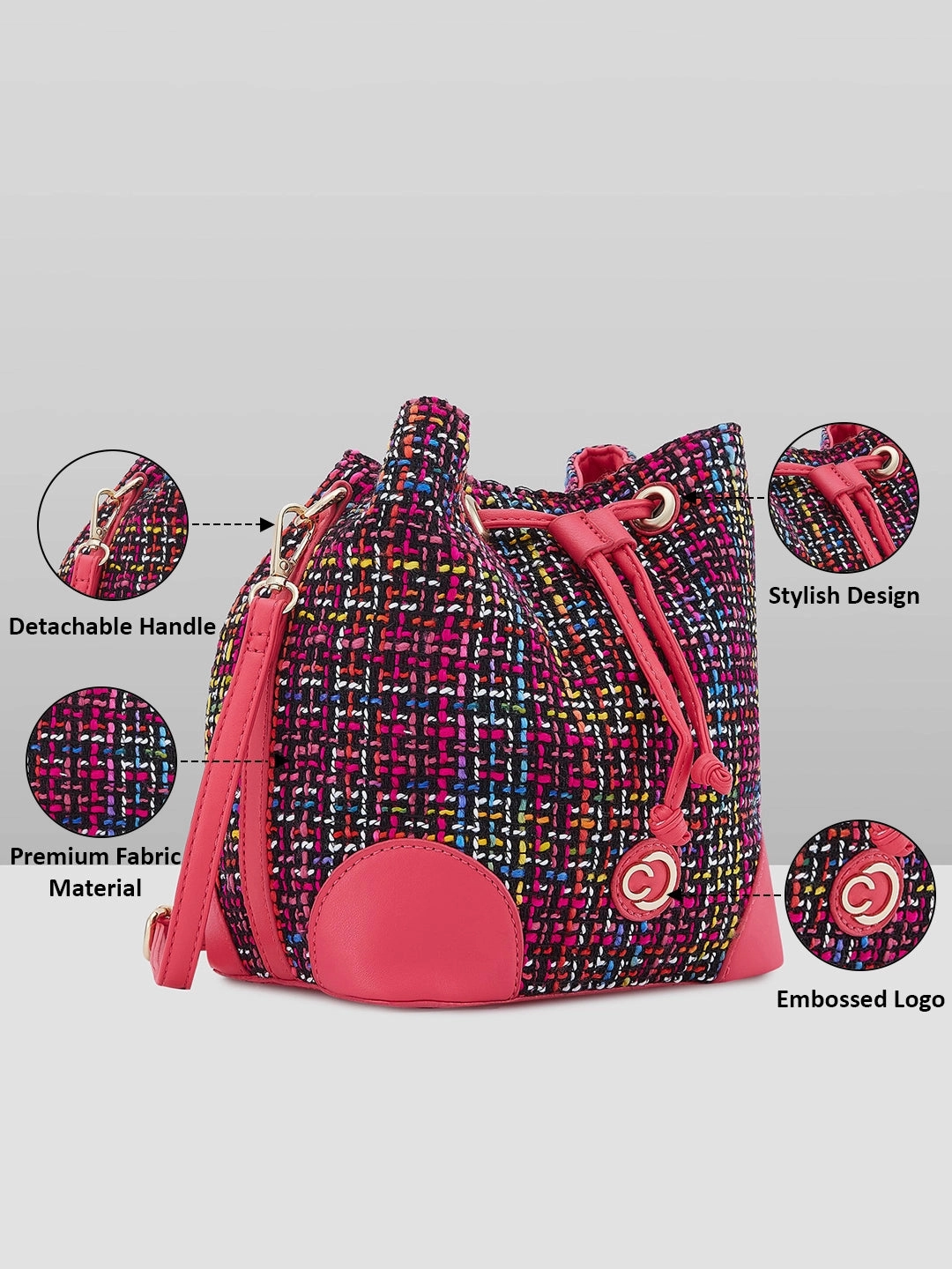 Caprese Harmonee Medium Fuchsia Sling Bag