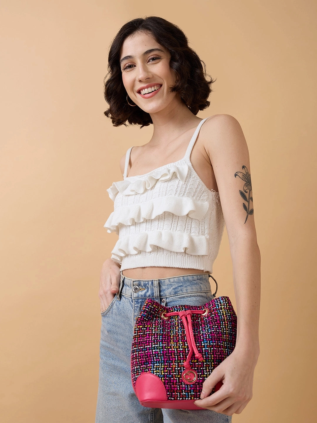 Caprese Harmonee Medium Fuchsia Sling Bag