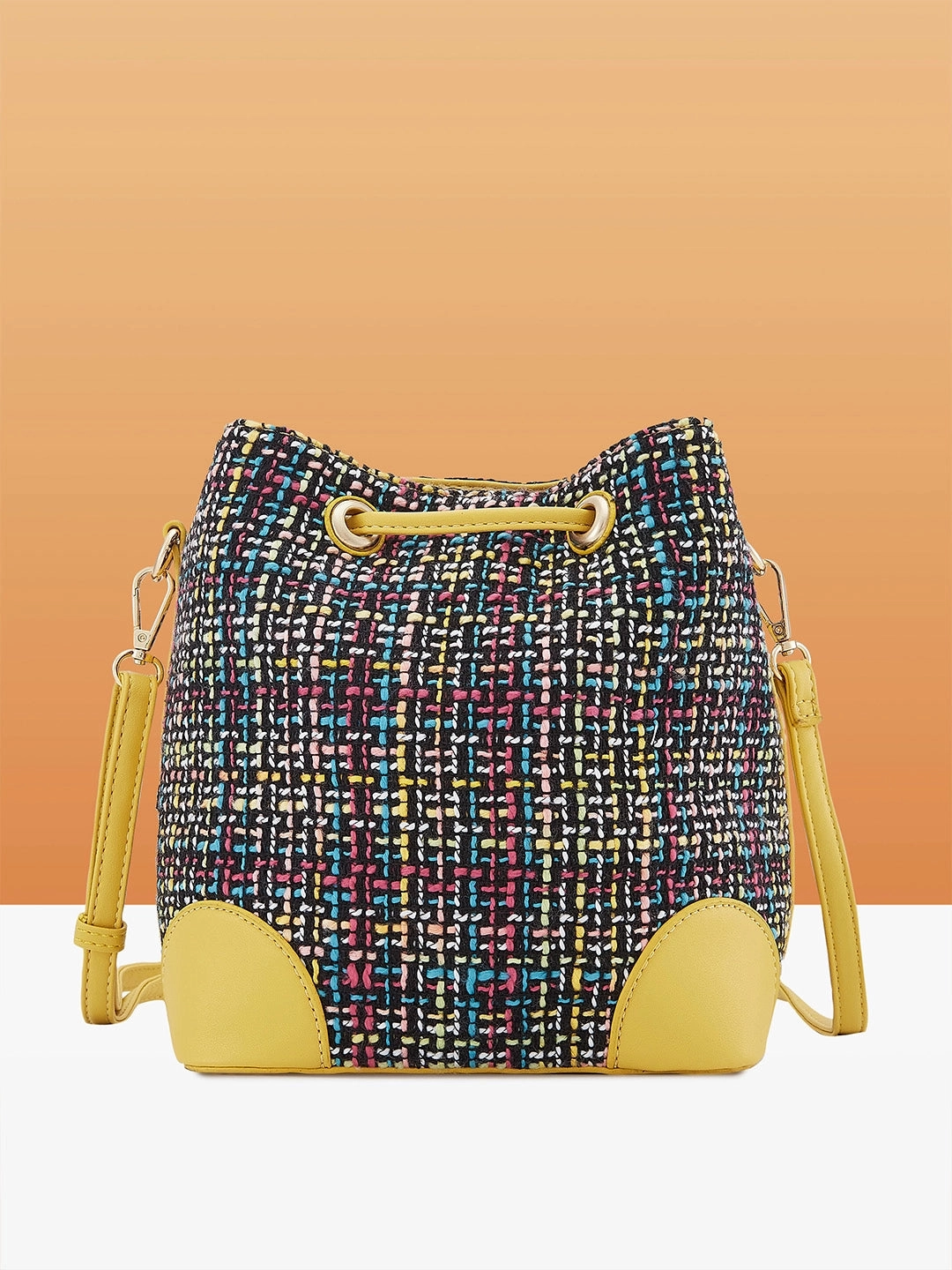 Caprese Harmonee Medium Yellow Sling Bag