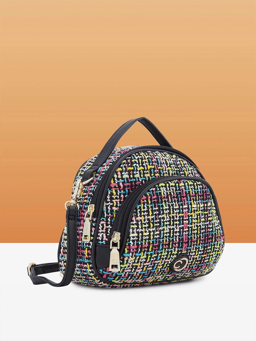 Caprese Harmonee Small Black Sling Bag