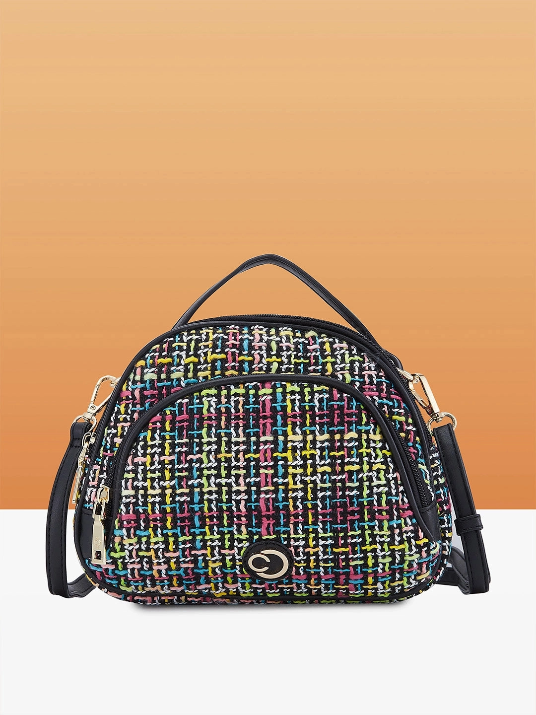 Caprese Harmonee Small Black Sling Bag
