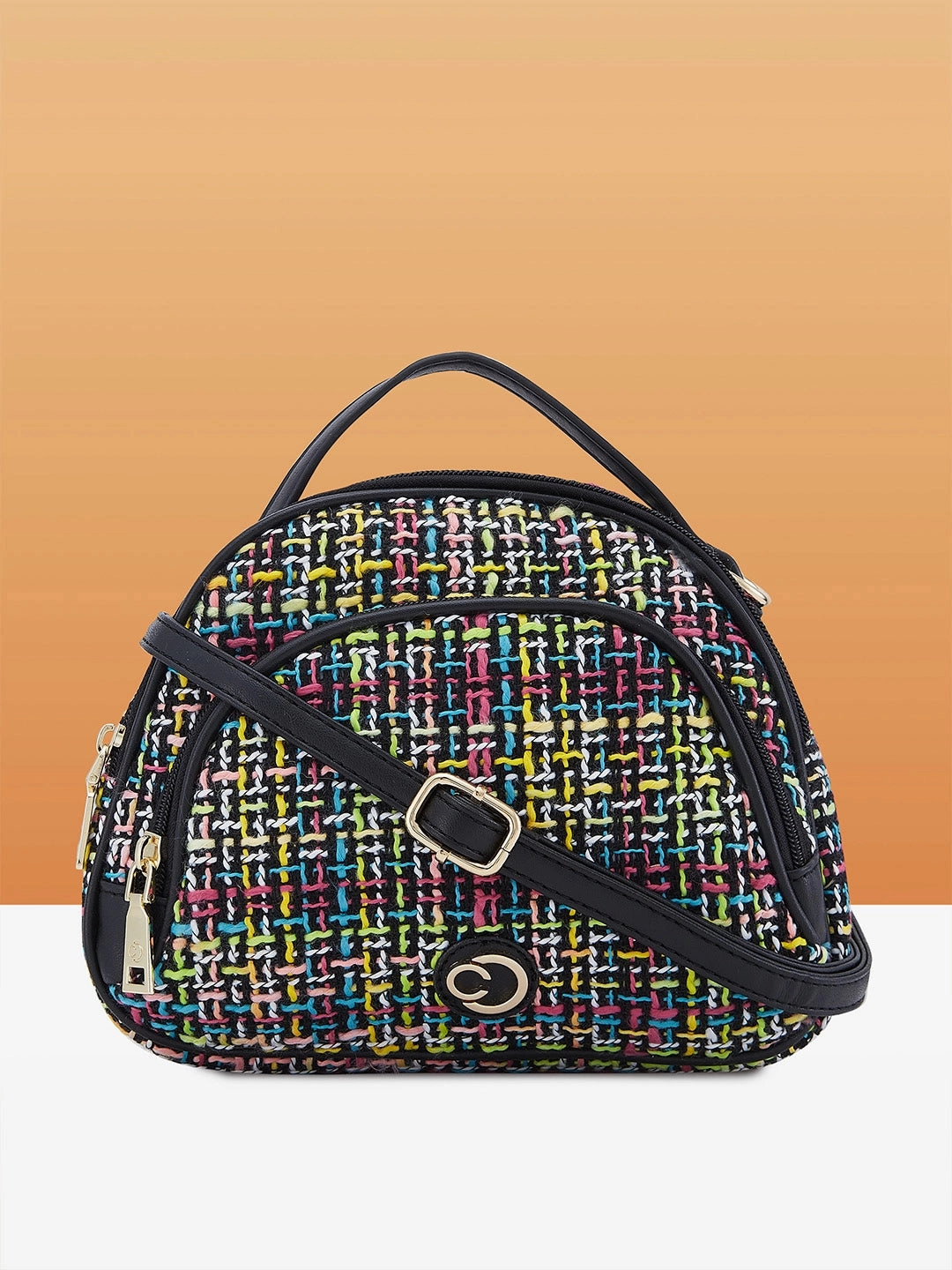 Caprese Harmonee Small Black Sling Bag