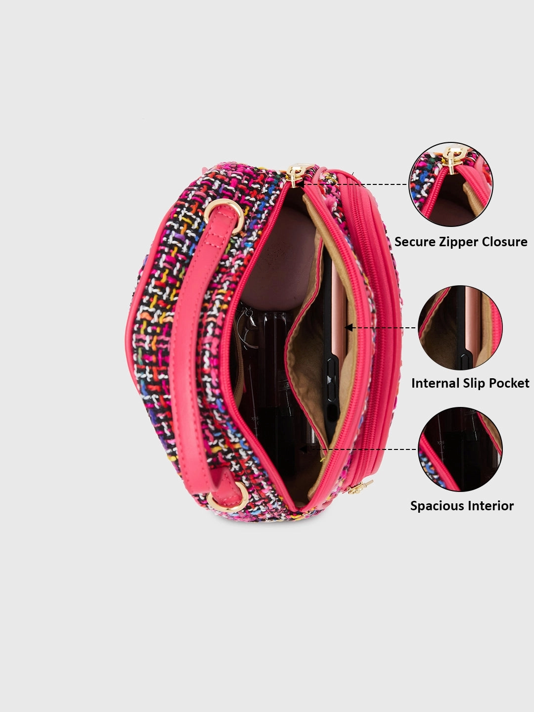 Caprese Harmonee Small Fuchsia Sling Bag