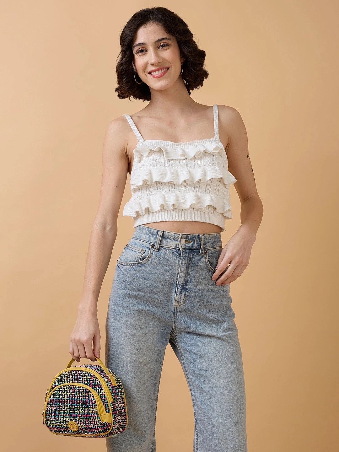 Caprese Harmonee Small Yellow Sling Bag