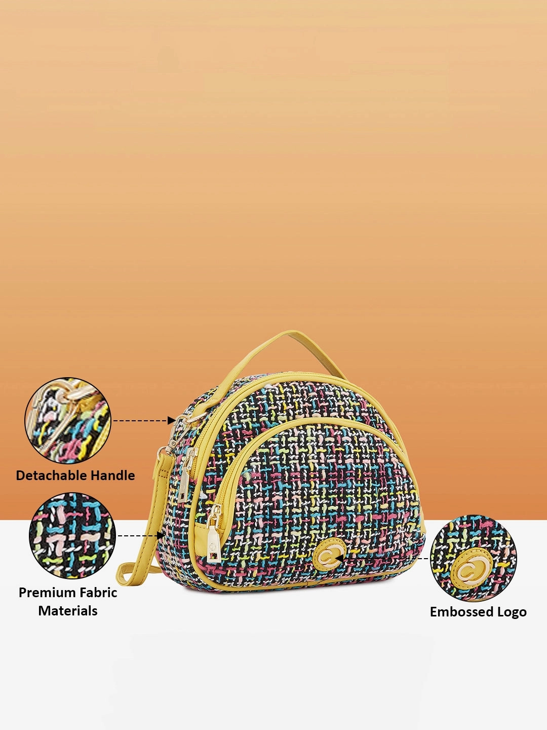 Caprese Harmonee Small Yellow Sling Bag