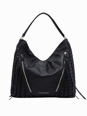Caprese Havana Large Black Satchel Bag