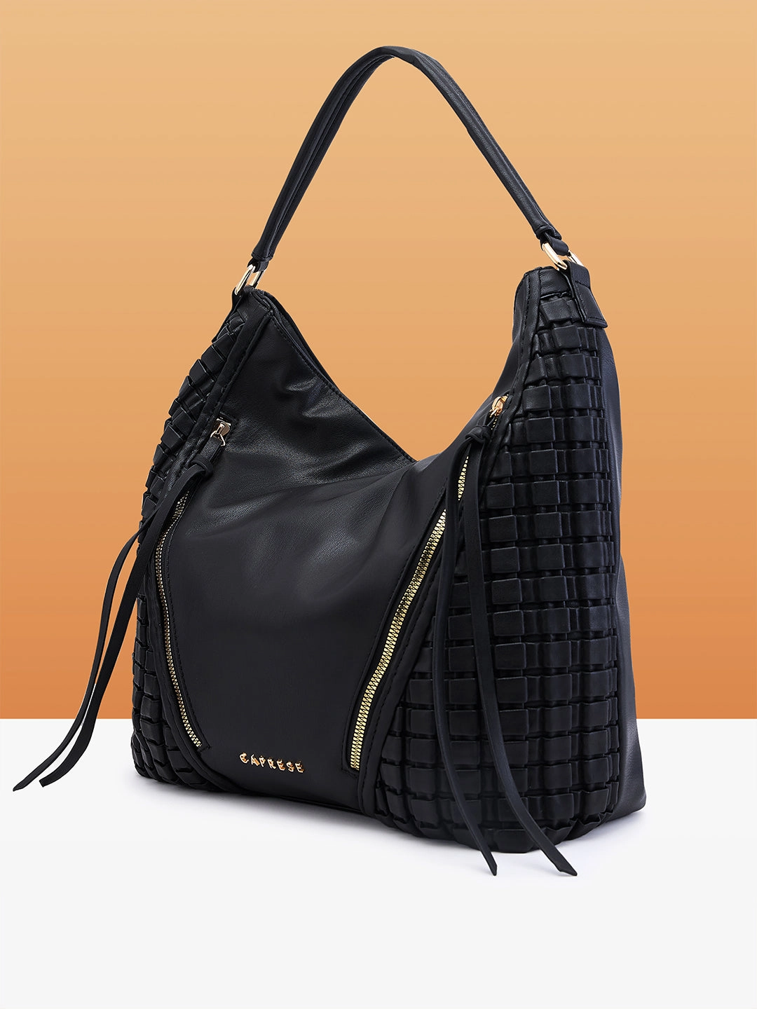 Caprese Havana Large Black Satchel Bag