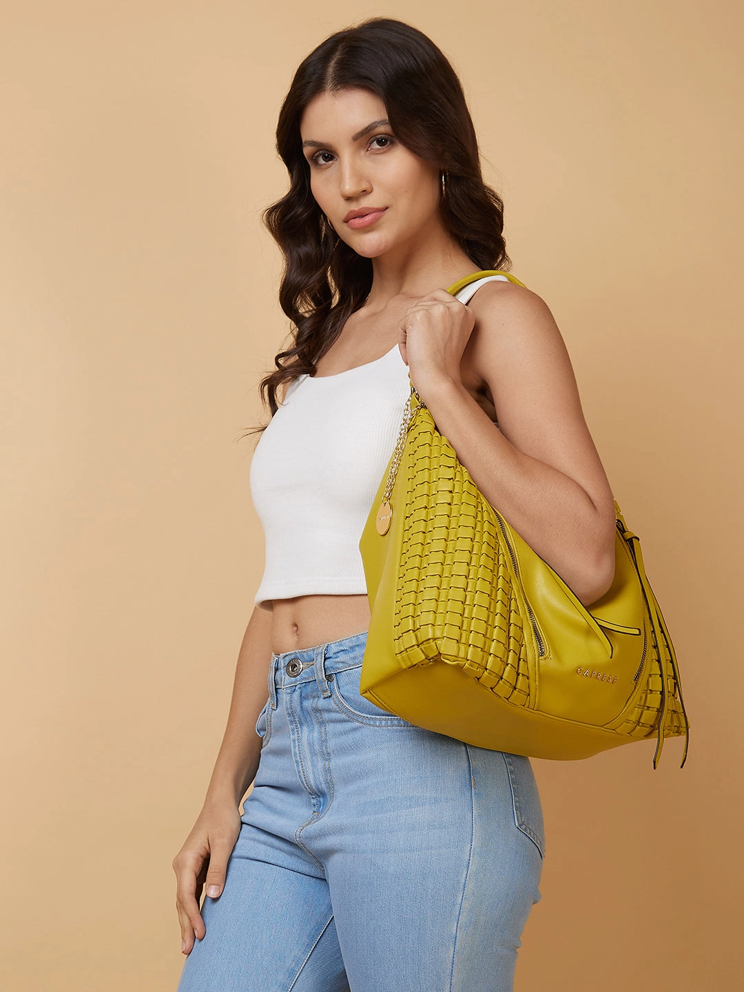 Caprese Havana Large Pastel Yellow Hobo Bag