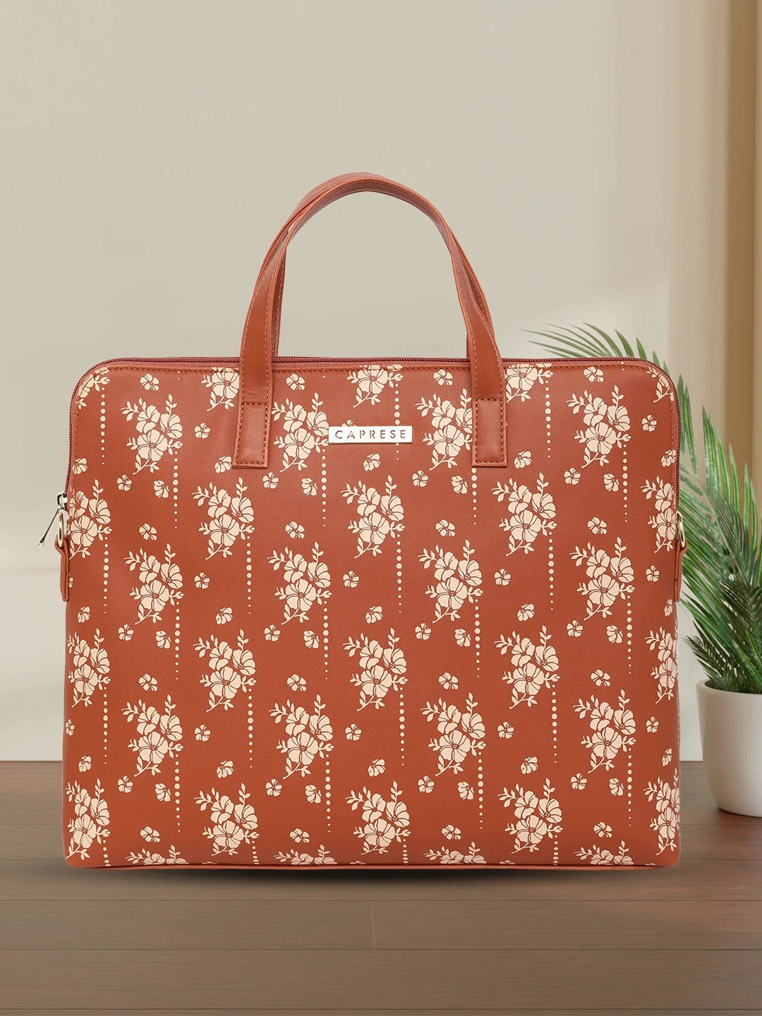 Caprese Hilton Medium Tan Laptop Bag