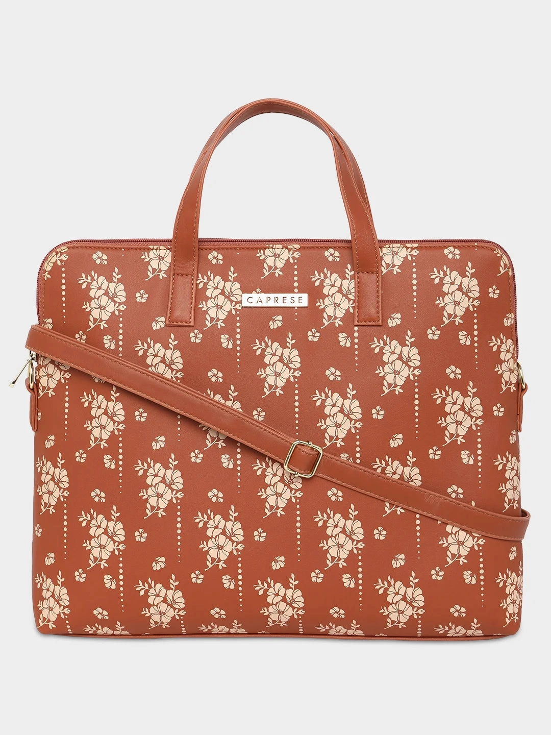 Caprese Hilton Medium Tan Laptop Bag