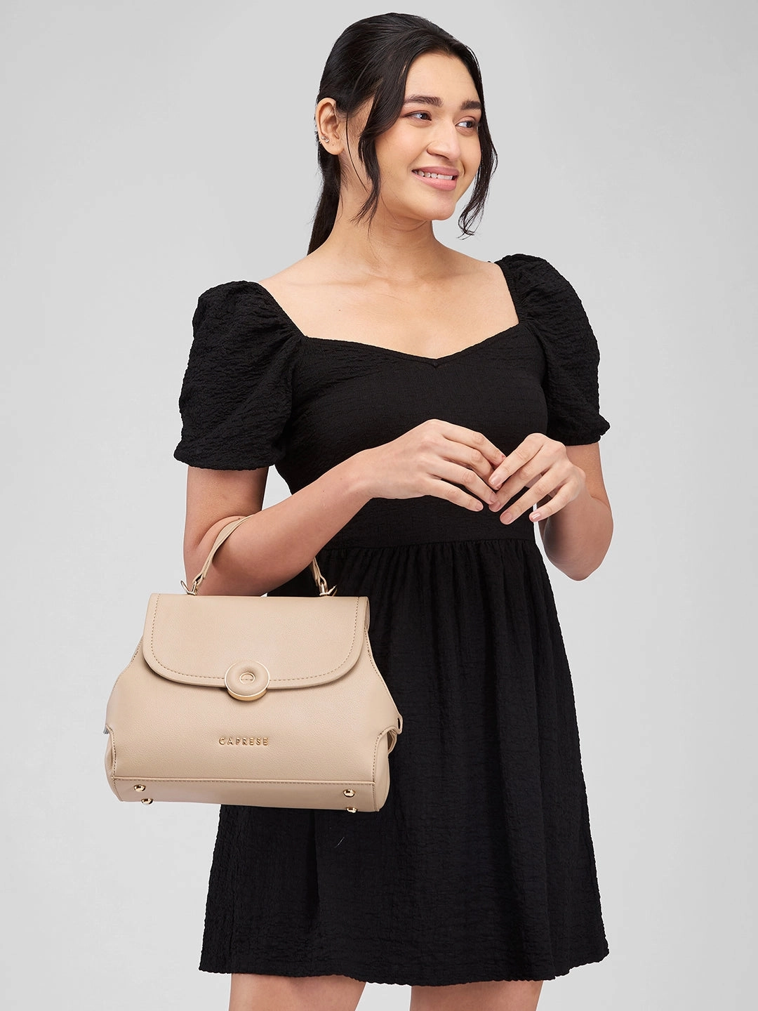 Caprese Jackie Medium Beige Sling Bag