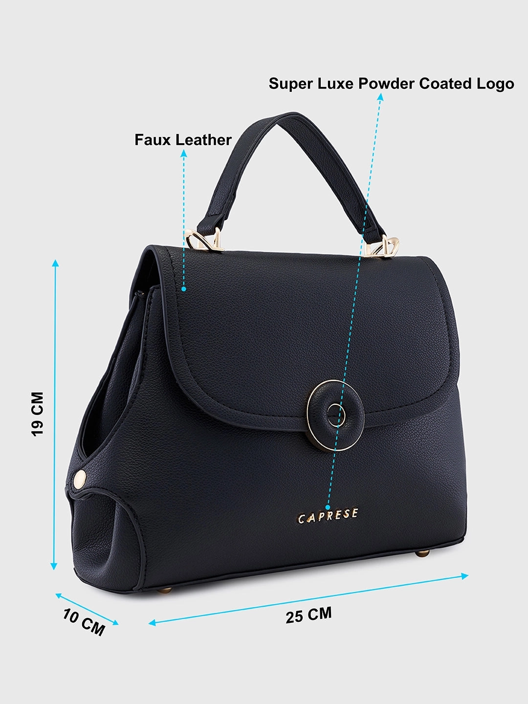 Caprese Jackie Medium Black Sling Bag