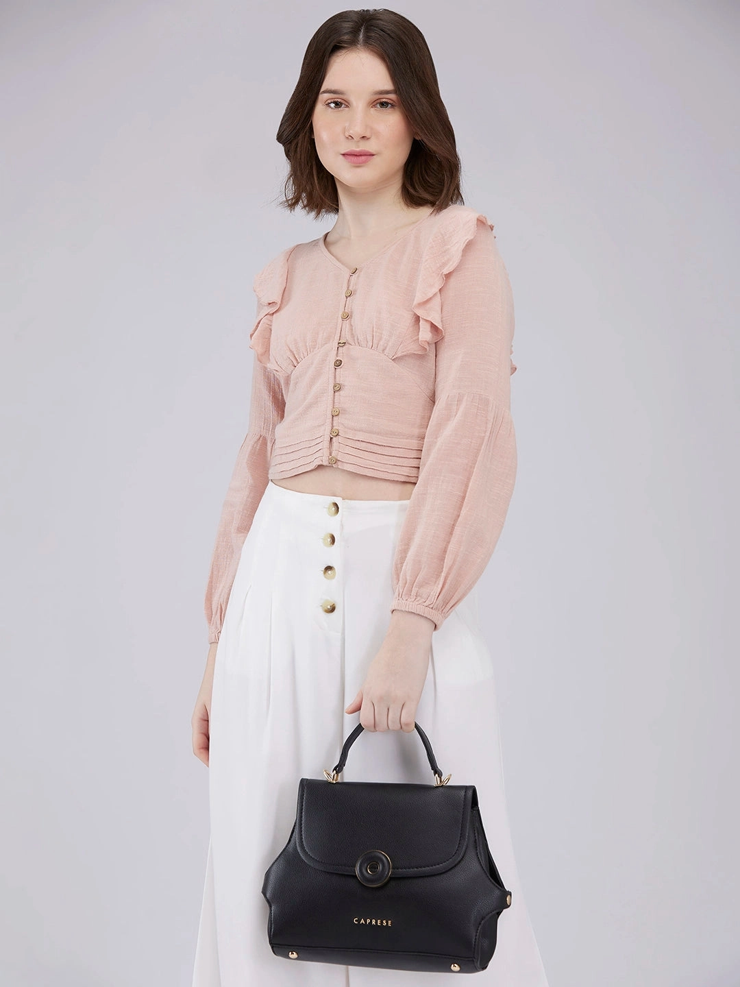 Caprese Jackie Medium Black Sling Bag