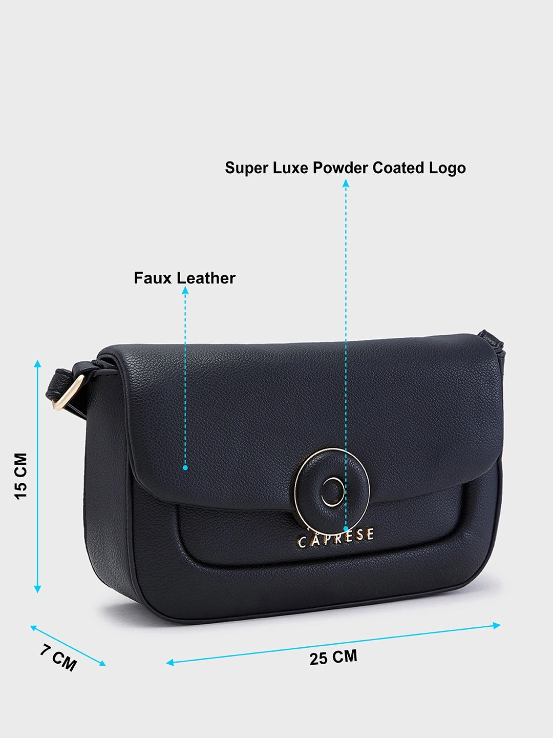Caprese Jackie Small Black Sling Bag