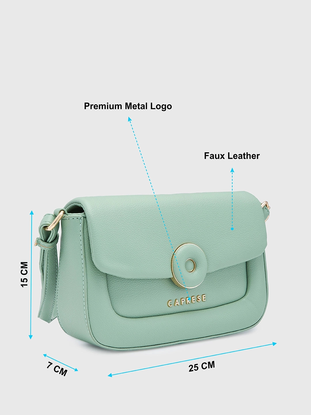 Caprese Jackie Small Green Sling Bag