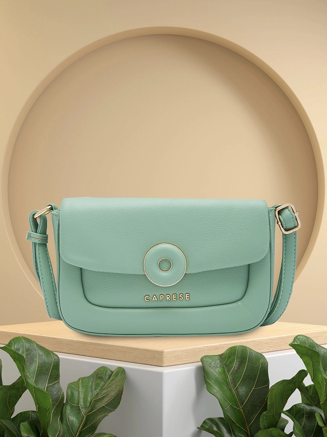 Caprese Jackie Small Green Sling Bag