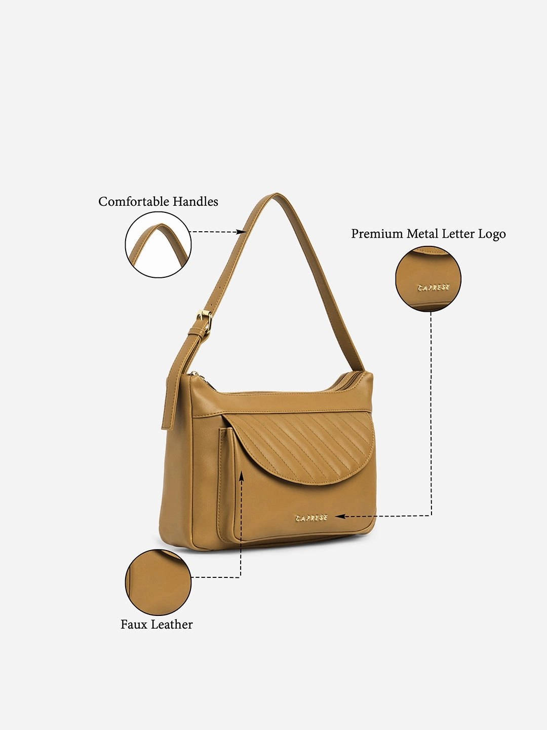 Caprese Jessica Medium Brown Hobo Bag