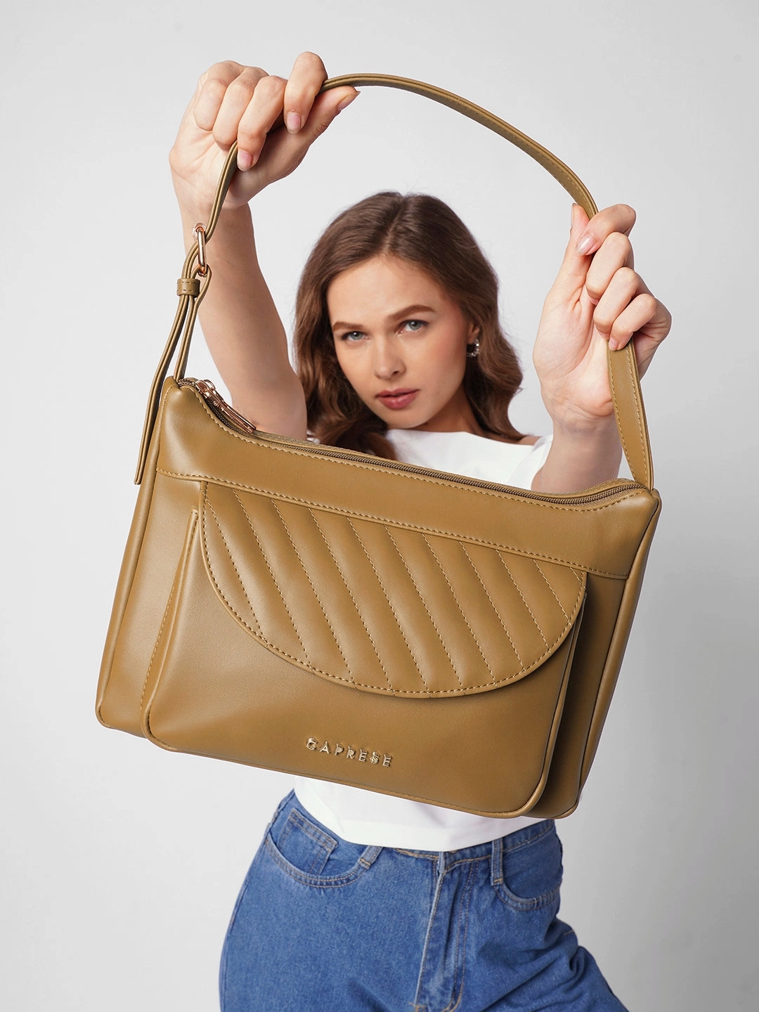 Caprese Jessica Medium Brown Hobo Bag