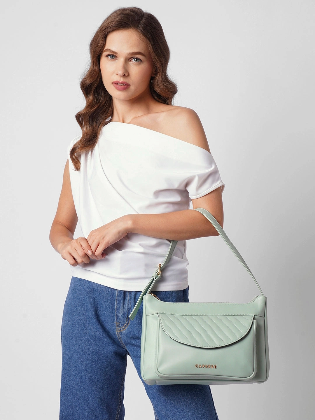 Caprese Jessica Medium Green Hobo Bag