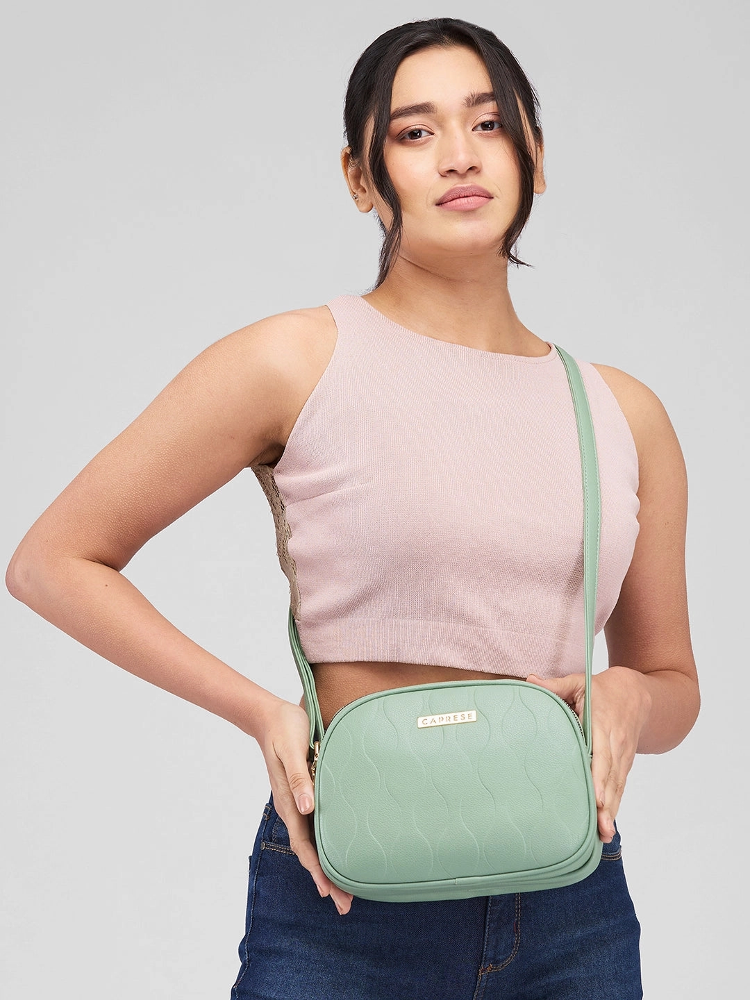 Caprese Linz Medium Green Sling Bag