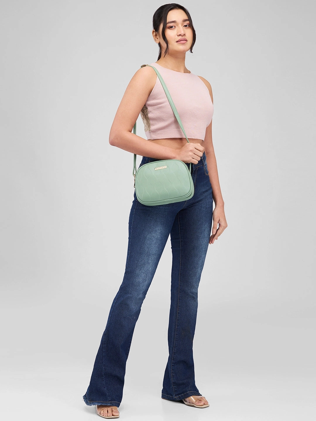 Caprese Linz Medium Green Sling Bag