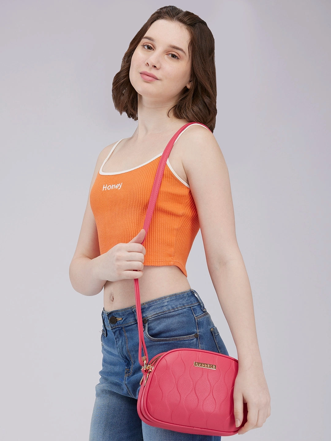 Caprese Linz Medium Pink Sling Bag