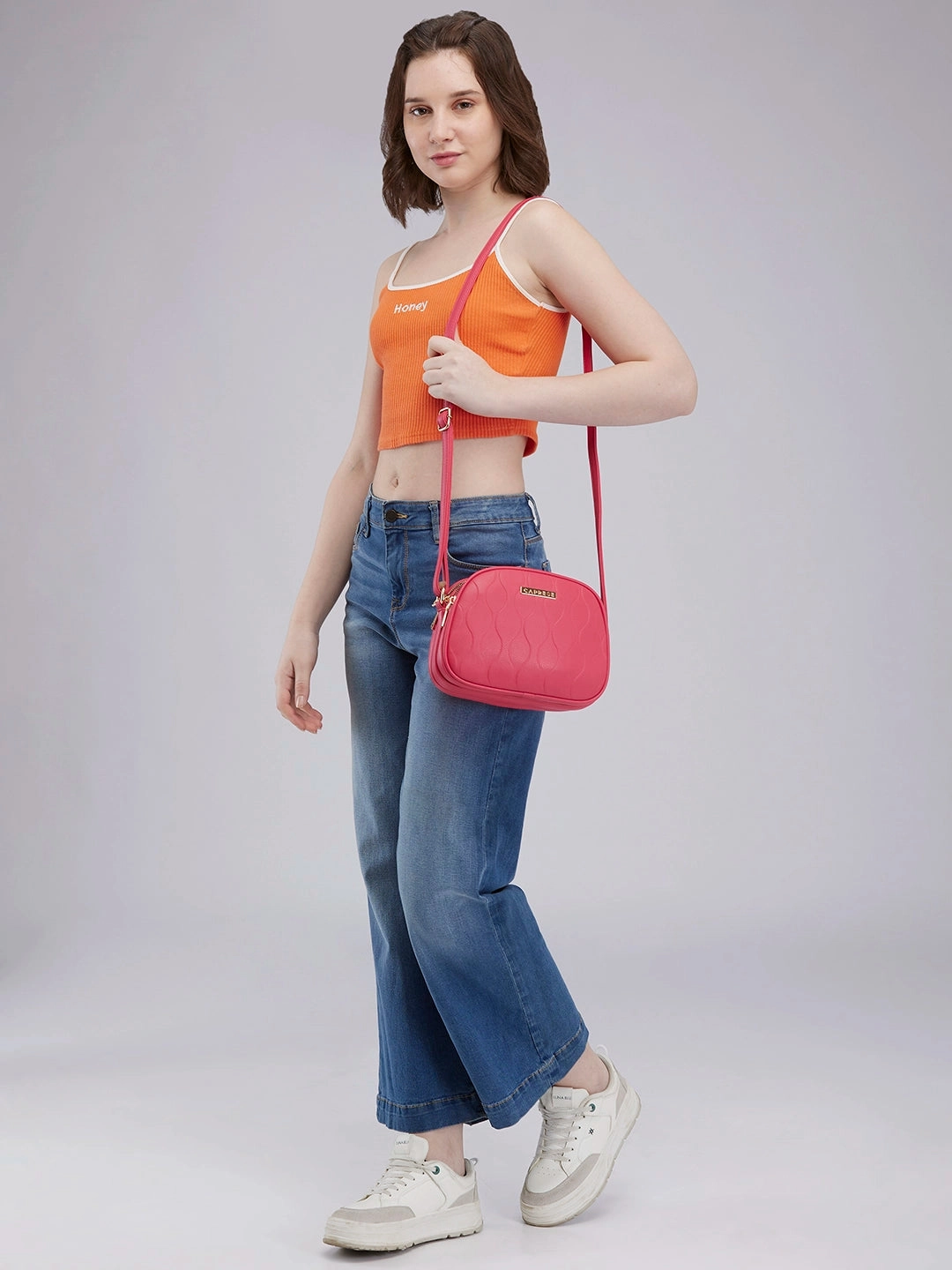 Caprese Linz Medium Pink Sling Bag