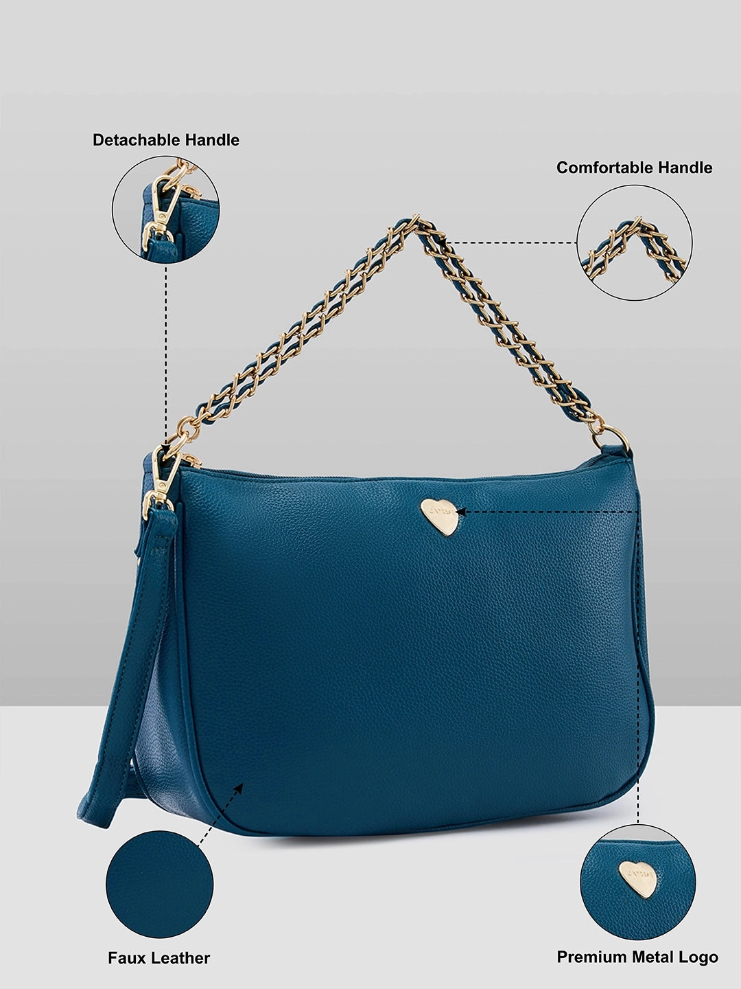 Caprese Maisie Large Teal Crossbody Bag