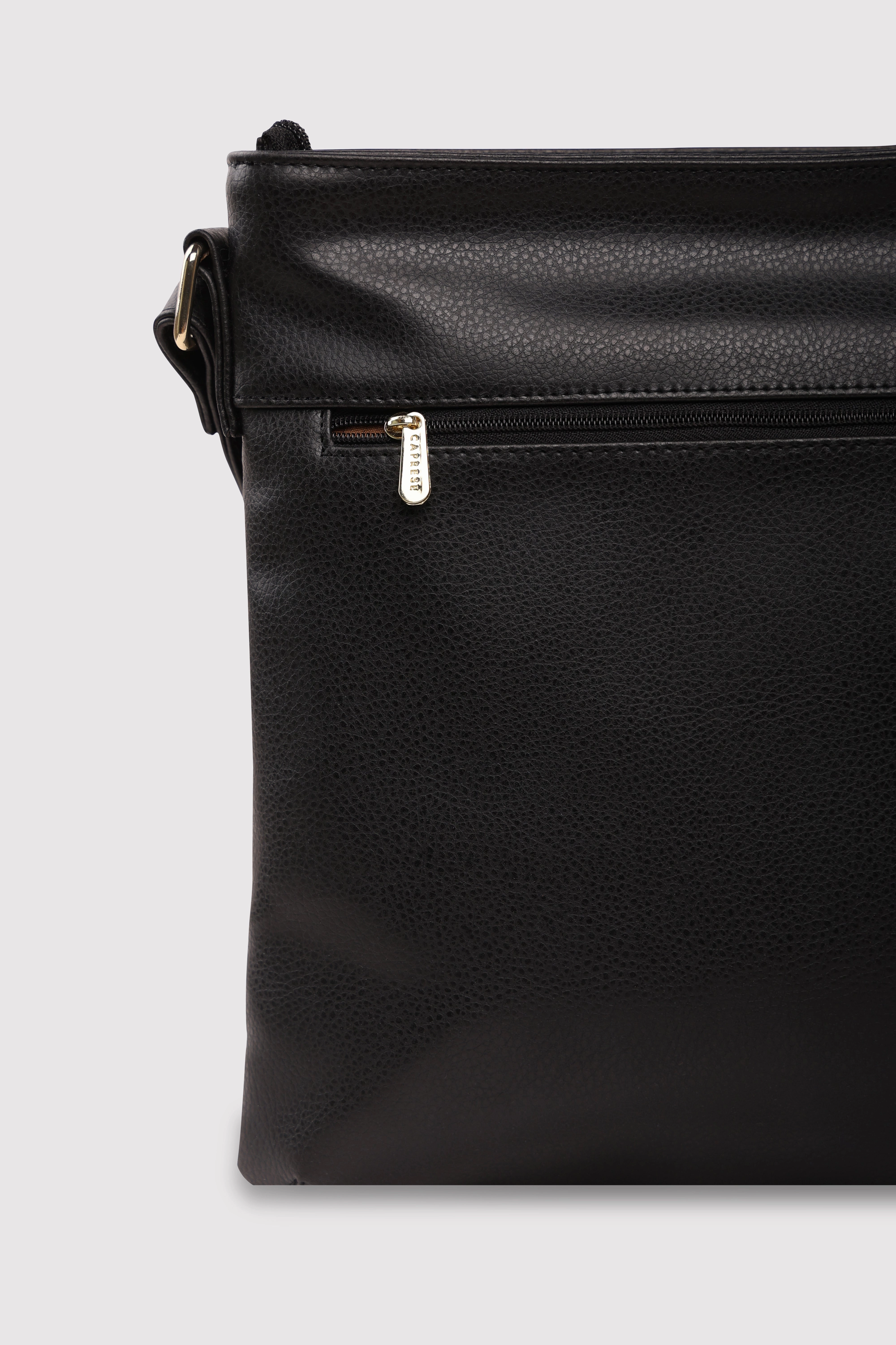 Caprese Marciano Medium Striped Black Sling Bag
