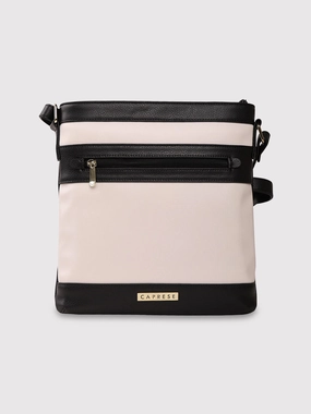 Caprese Marciano Medium Striped Black Sling Bag