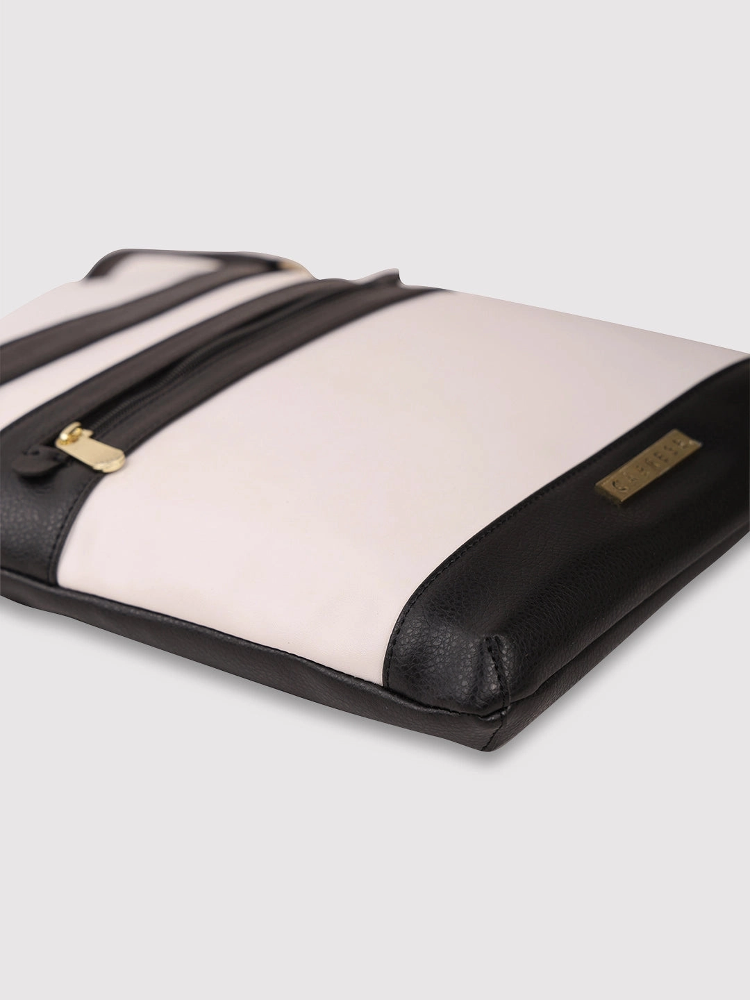 Caprese Marciano Medium Striped Black Sling Bag