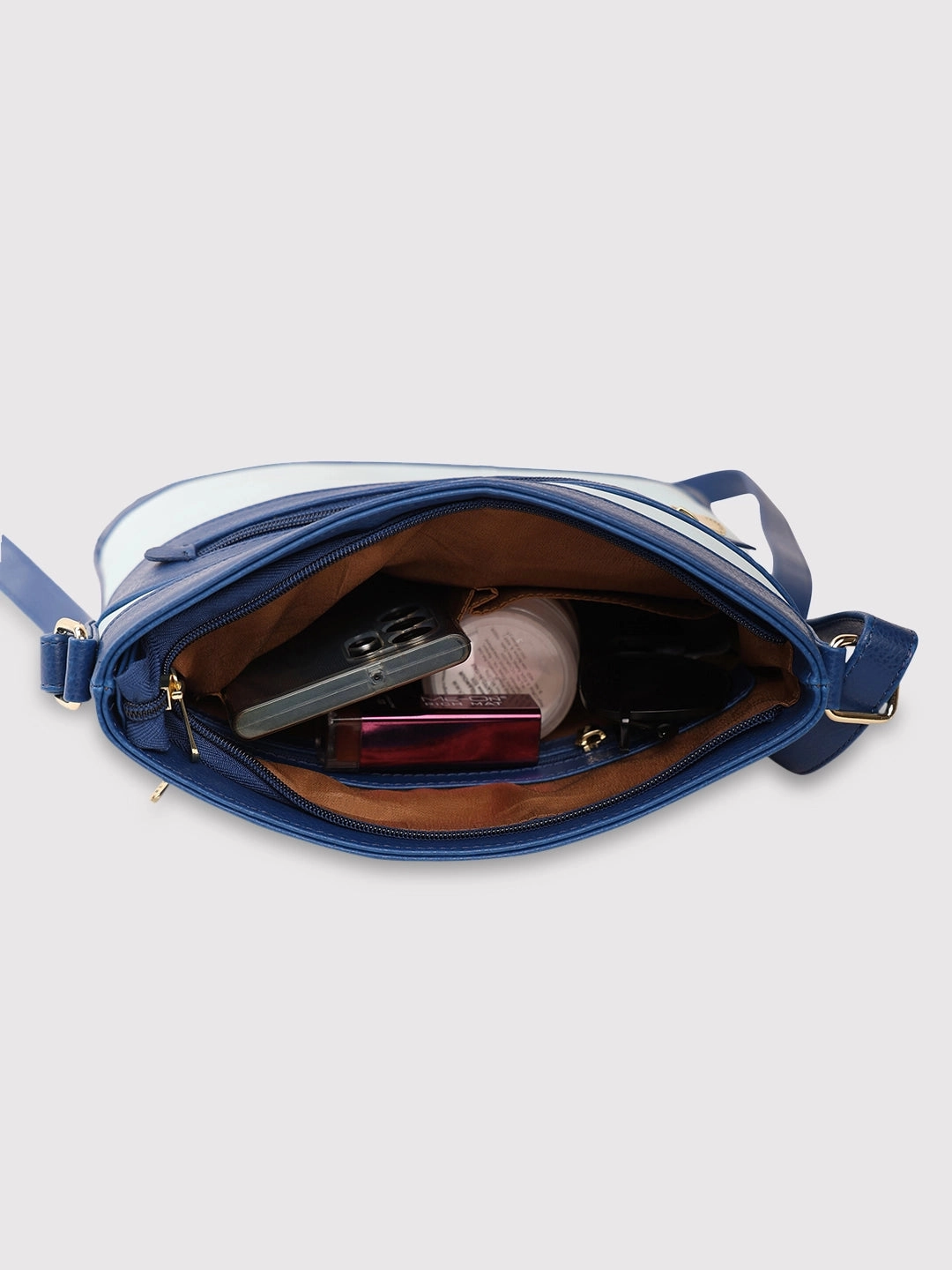 Caprese Marciano Medium Striped Navy Sling Bag
