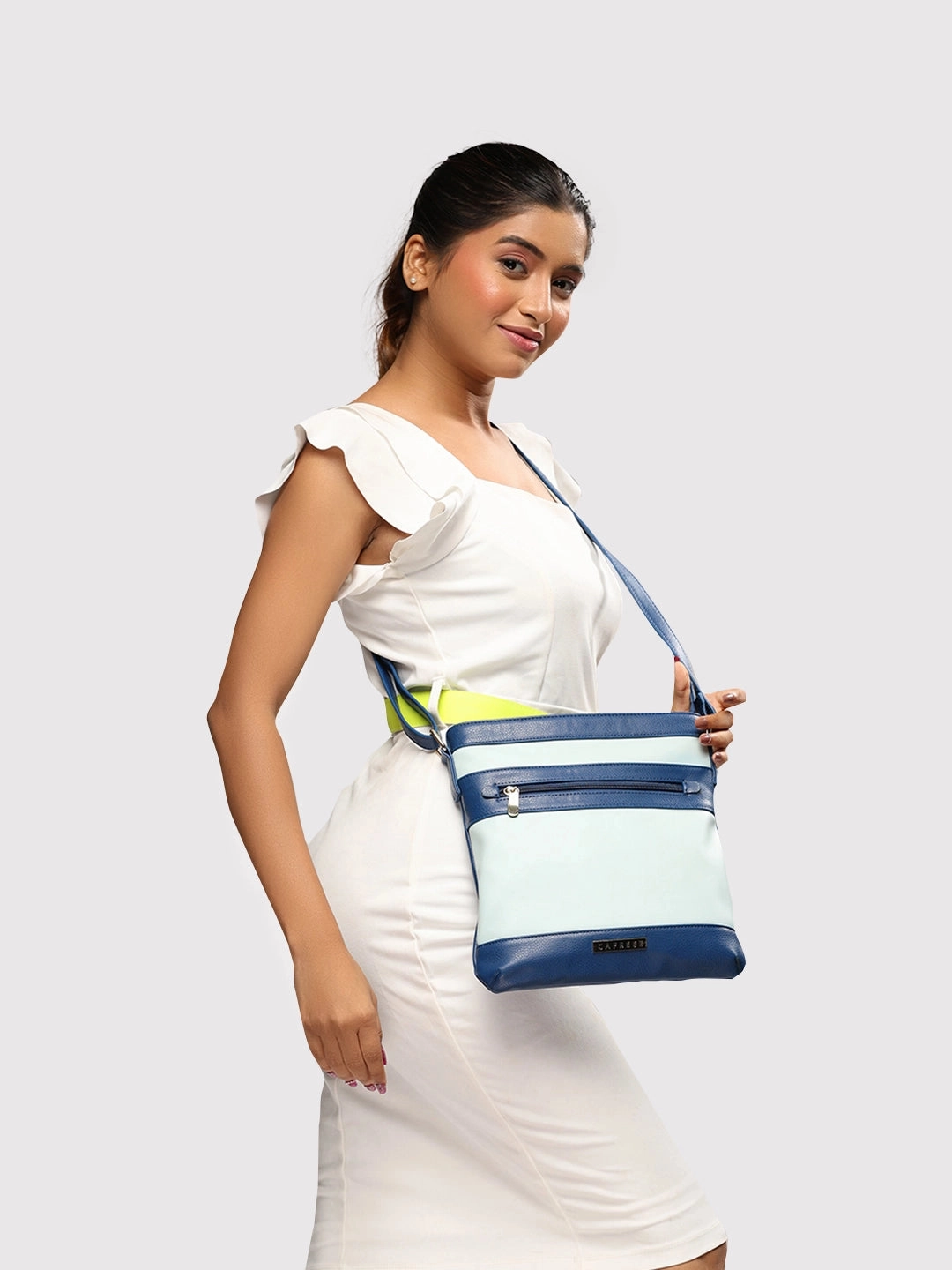 Caprese Marciano Medium Striped Navy Sling Bag