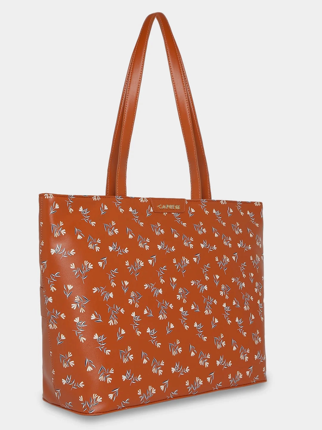 Caprese Merida Printed Large Tan Laptop Tote Bag