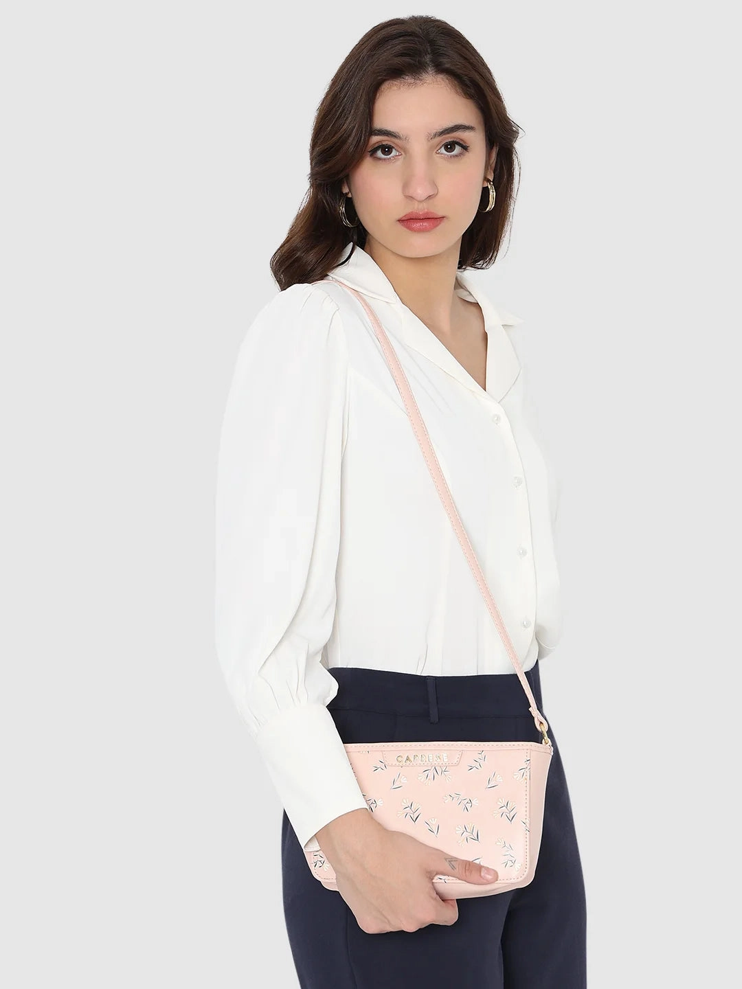 Caprese Merida Small Printed Blush Sling Bag