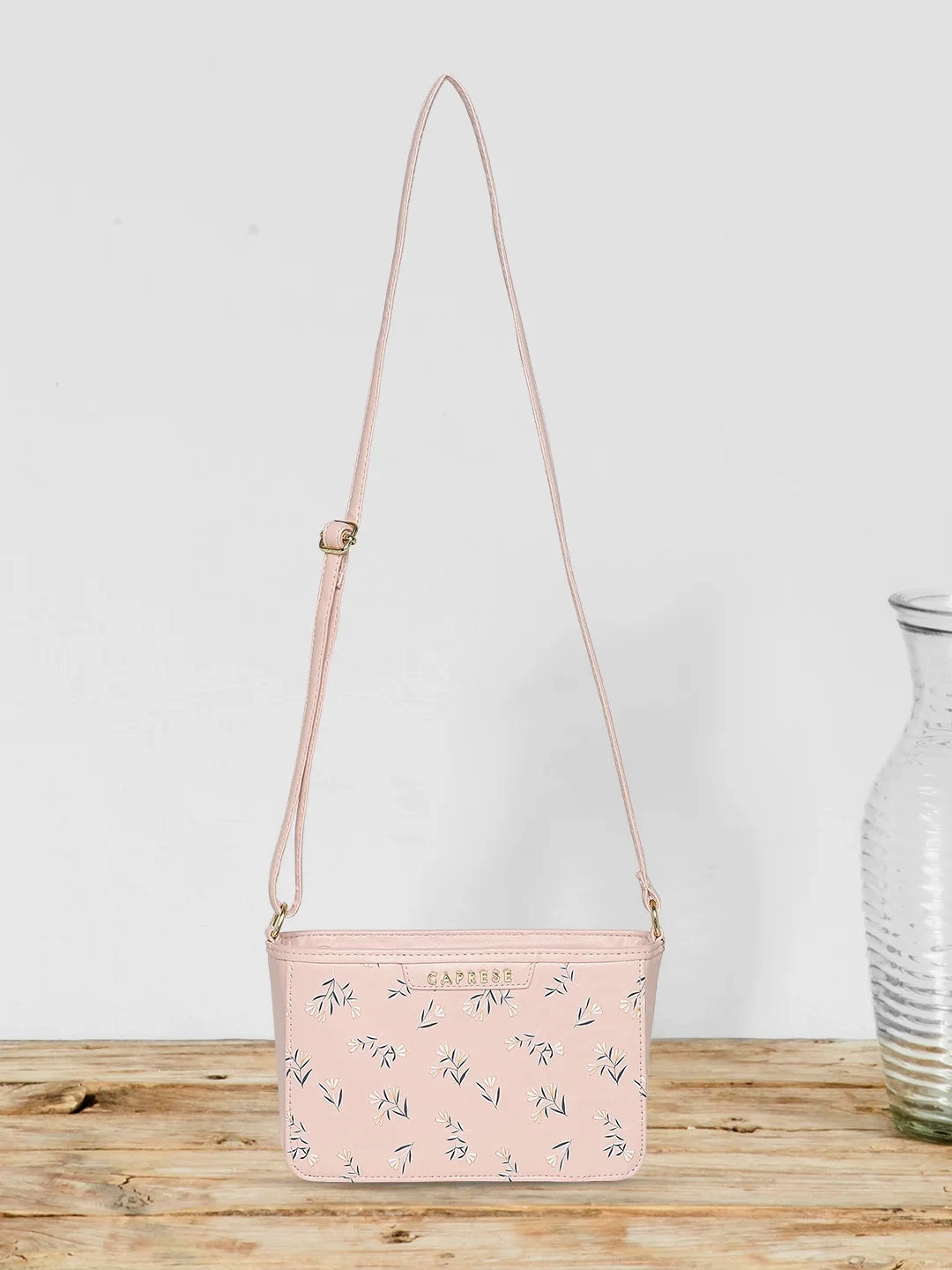 Caprese Merida Small Printed Blush Sling Bag