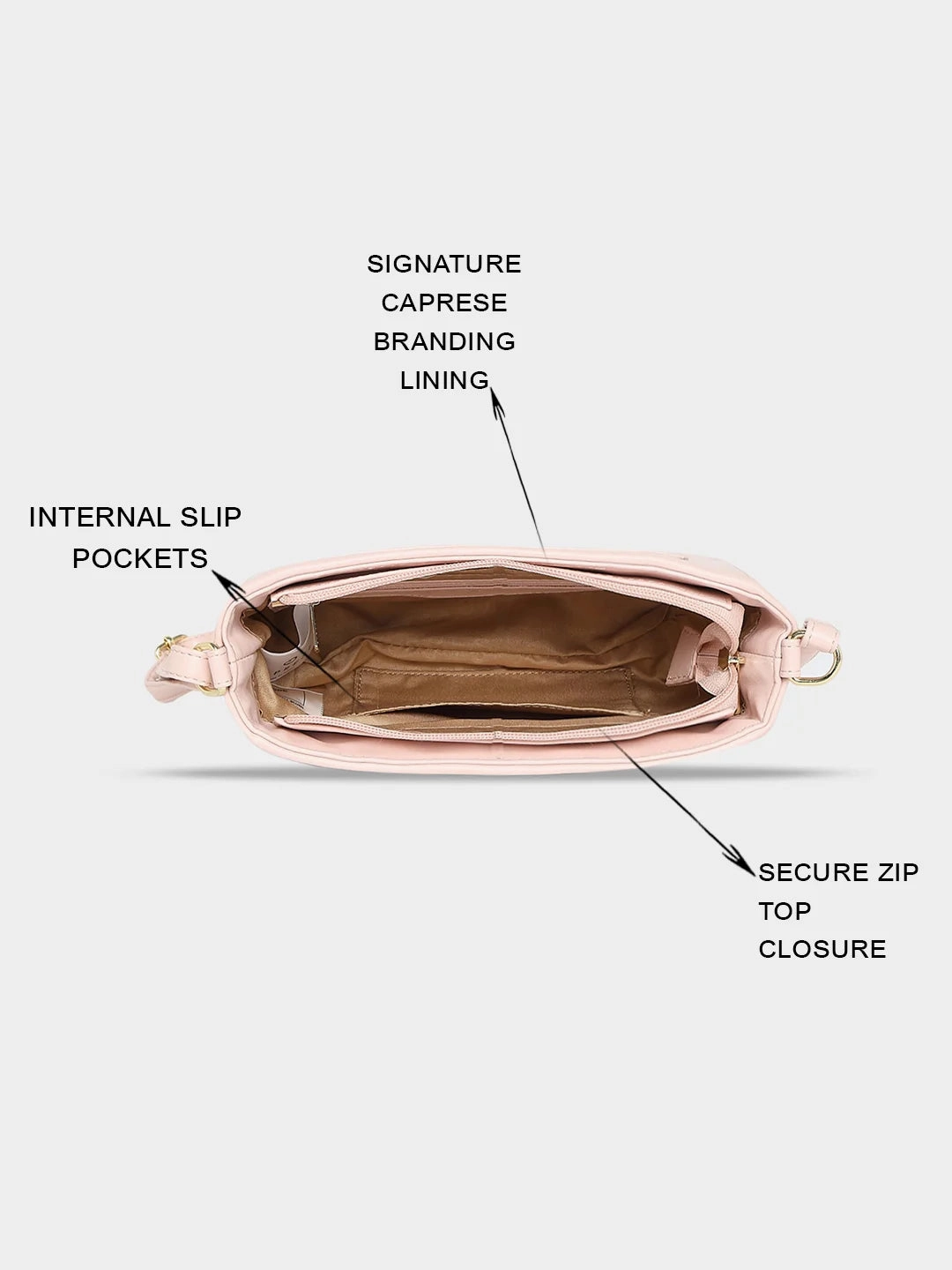 Caprese Merida Small Printed Blush Sling Bag