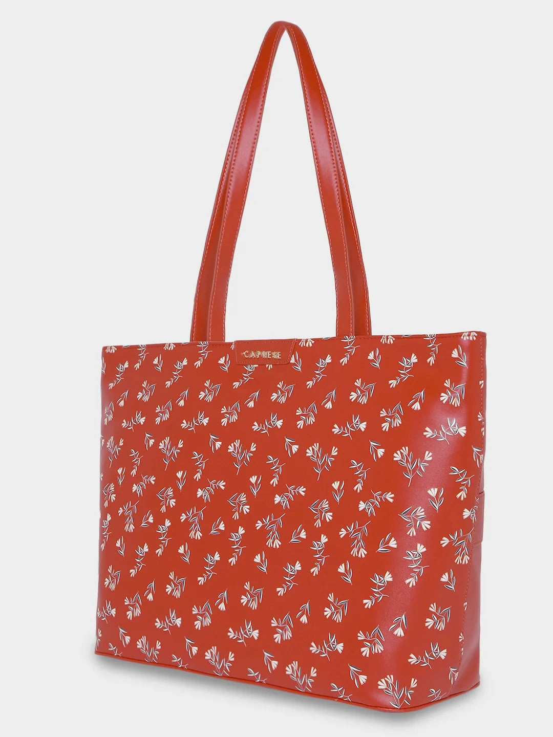 Caprese Merida Tote Printed Large Red Laptop Bag