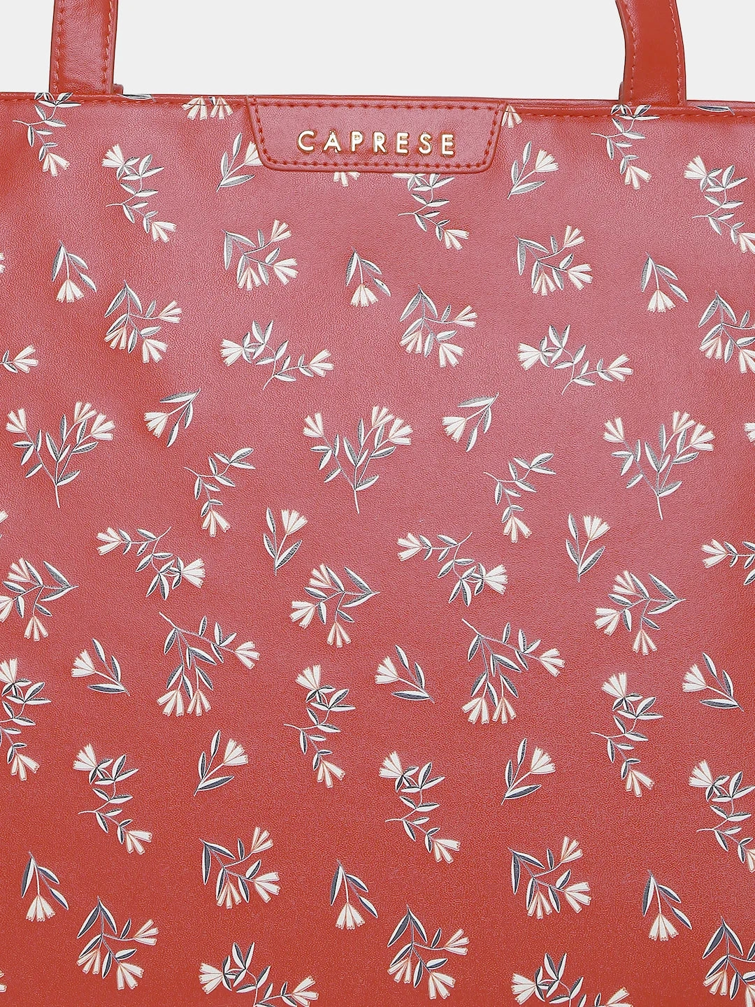 Caprese Merida Tote Printed Large Red Laptop Bag