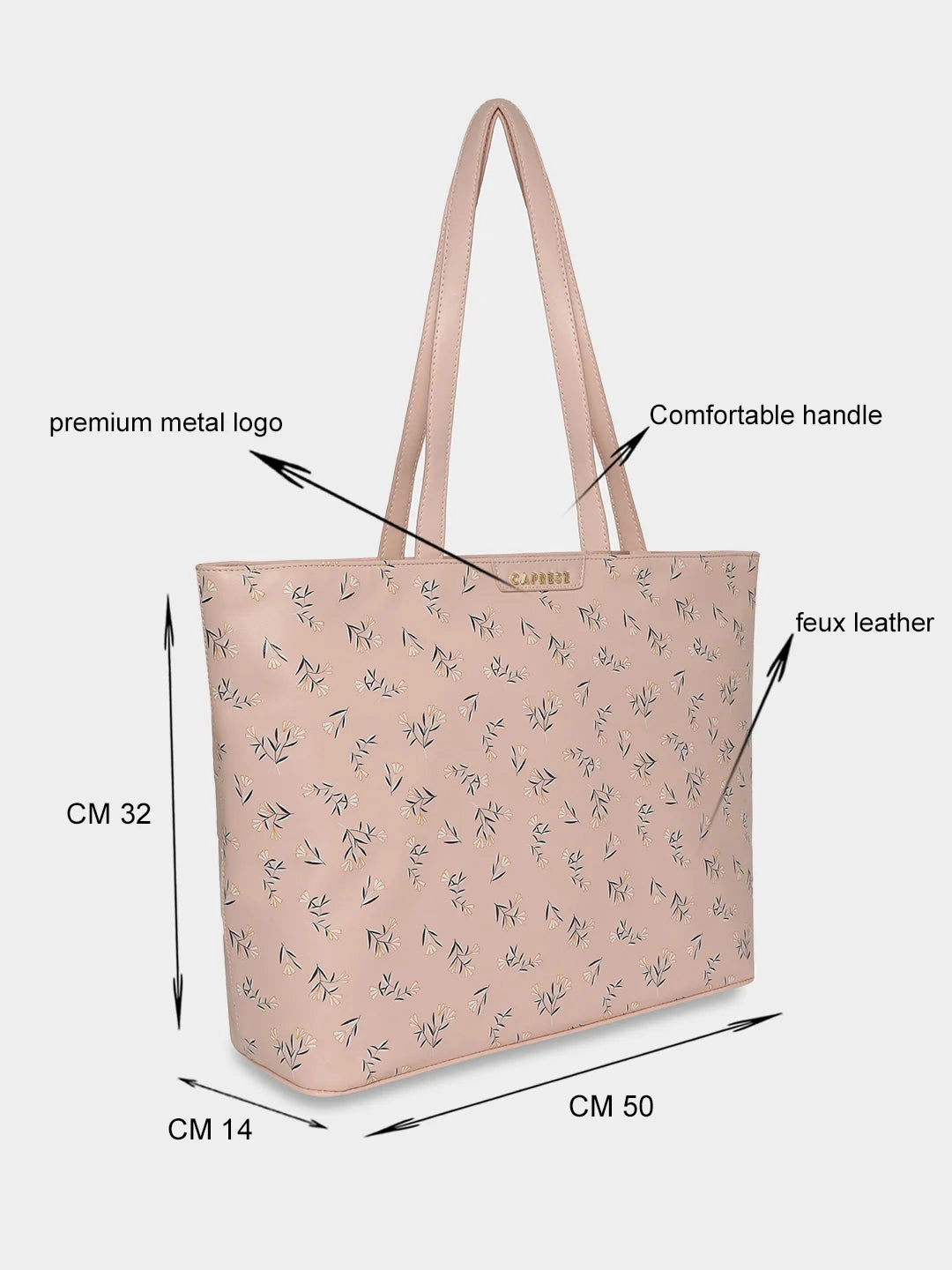 Caprese Merida Tote Printed Large Sky Blue Laptop Bag