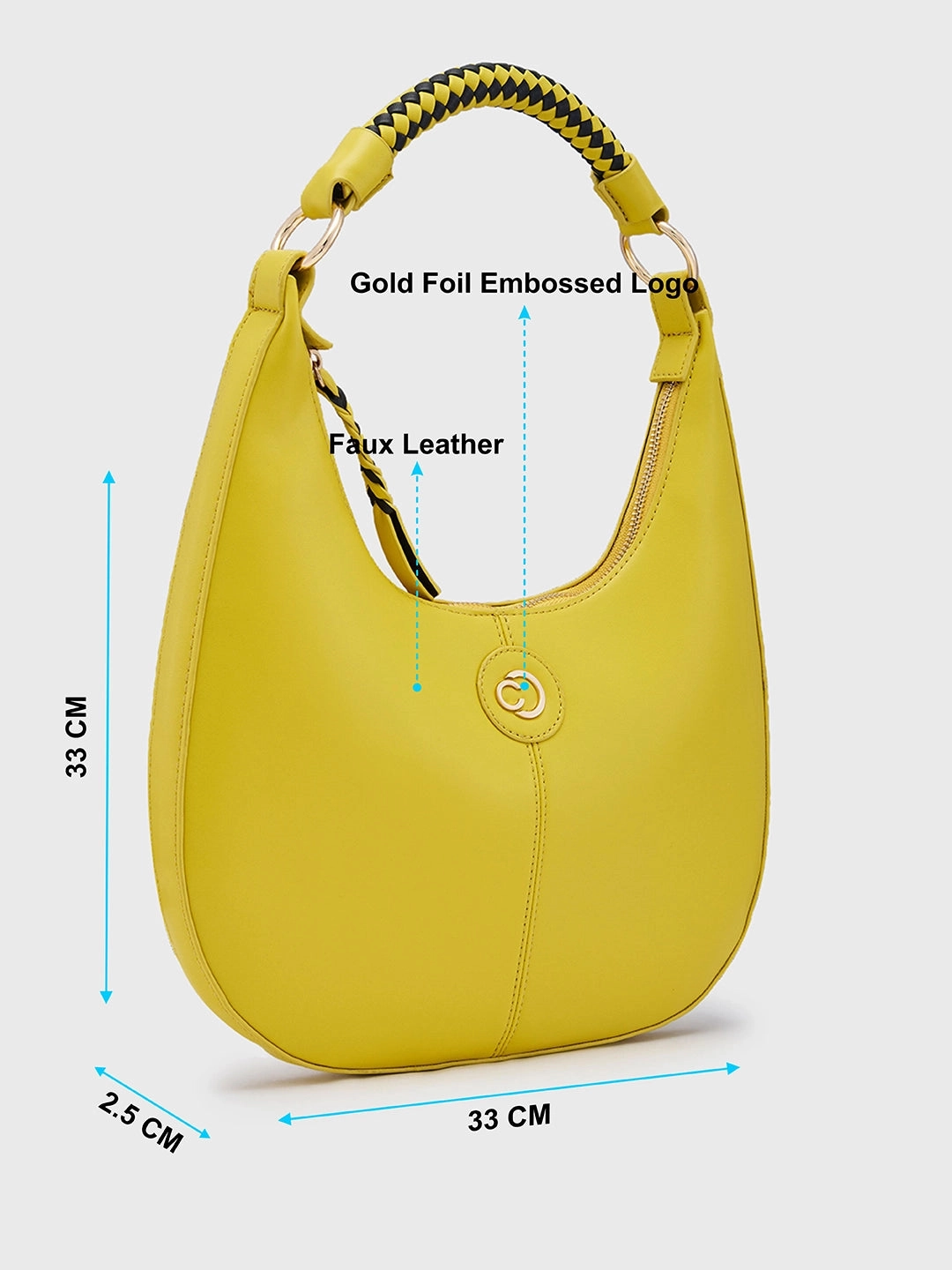 Caprese Mindy Medium Cyber Lime Hobo Bag