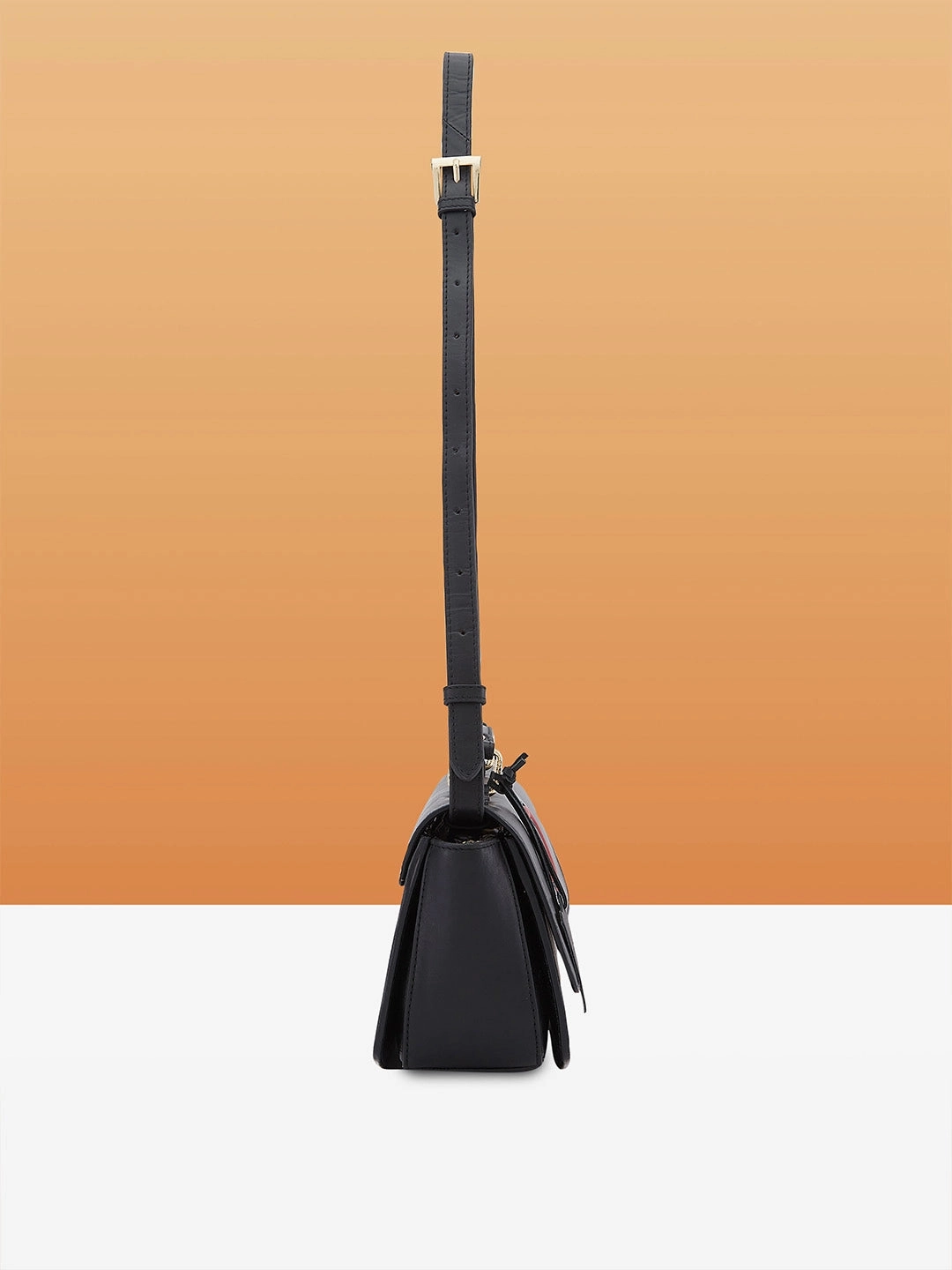 Caprese Minimal Formal Medium Black Sling Bag
