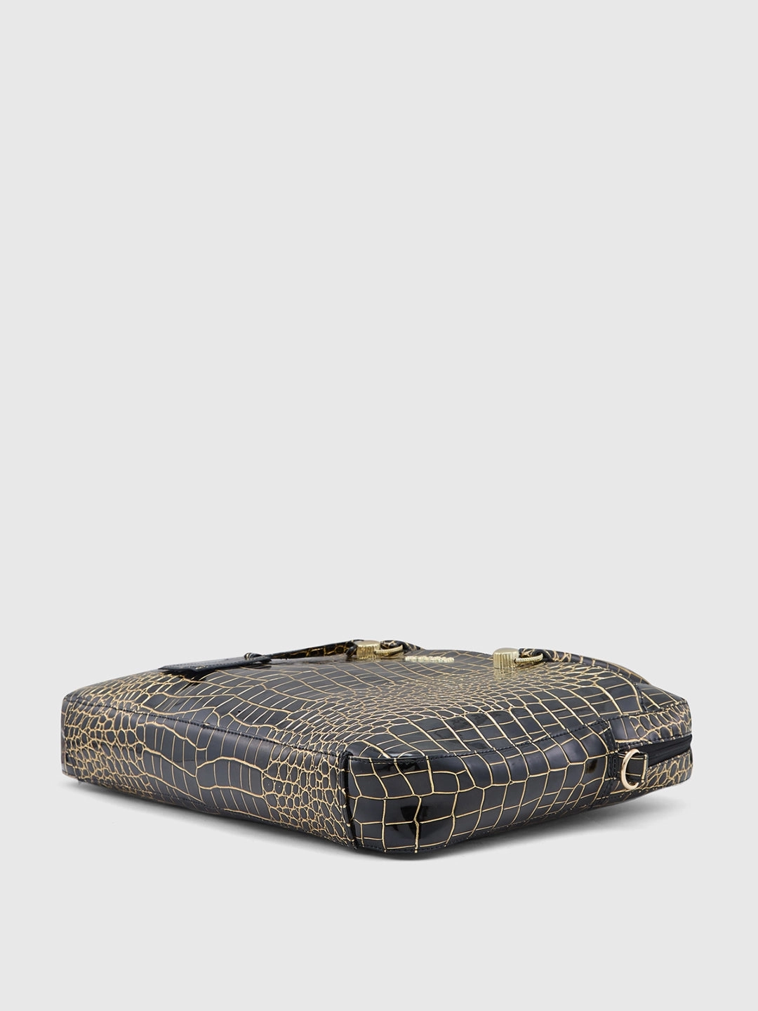 Caprese Miranda Large Black Croco Office Laptop Bag
